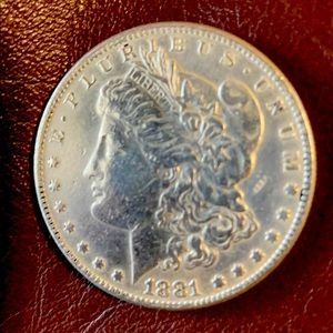 1881 Morgan silver dollar